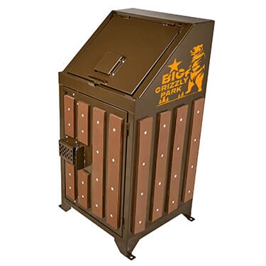 Personalized Bear-Proof Trash Receptacle, Single-Slatted